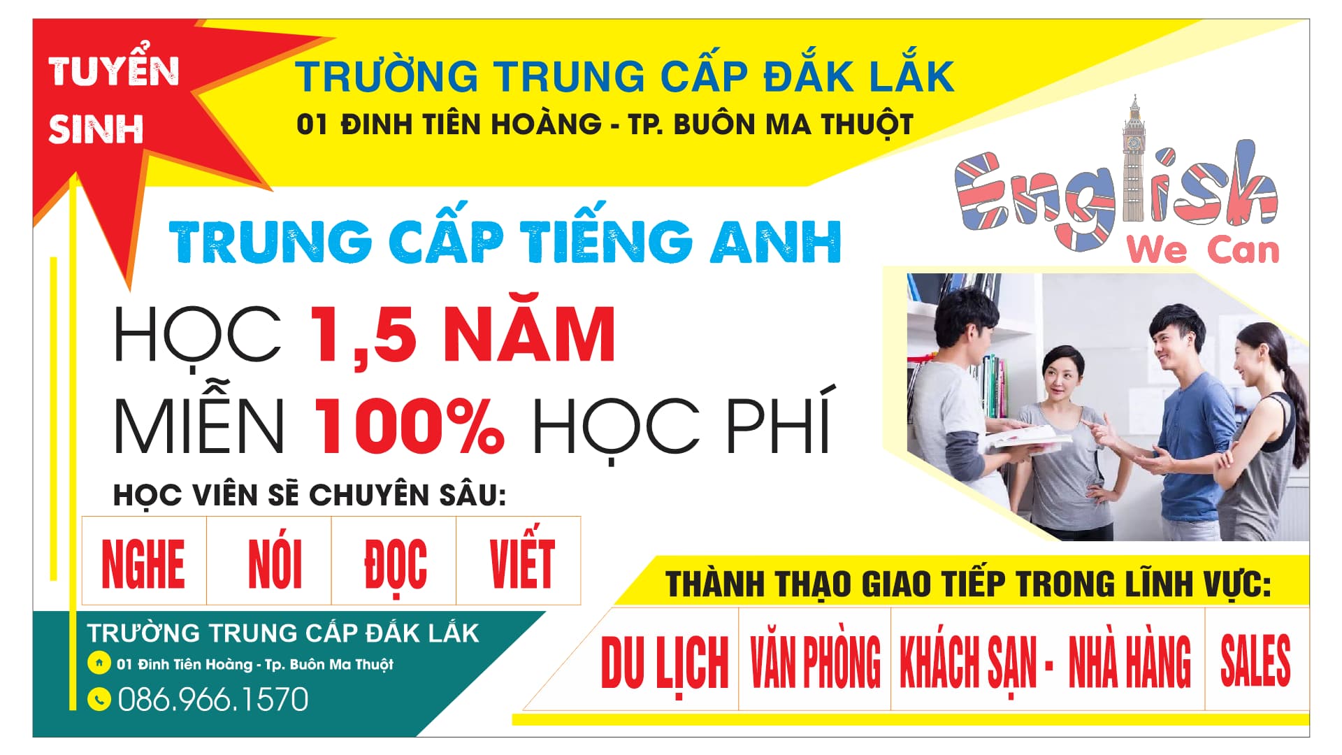 Khóa học tiếng Anh trung cấp tập trung