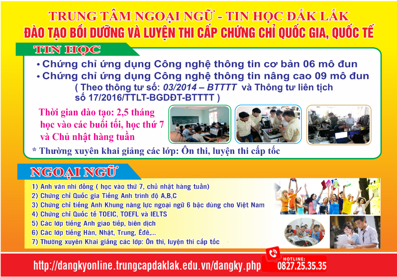 TRUNG TÂM NGOẠI NGỮ - TIN HỌC ĐẮKLẮK